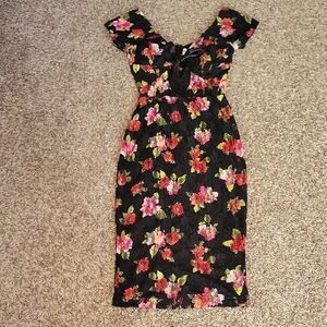 Bettie Paige by Tatyana Cecilia Rose Dress Pencil Pinup Dark Romantic Y2K XS